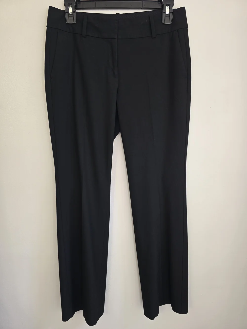 Ann Taylor Black Straight-Leg Dress Trousers 2 Petite Midrise - Picture 3 of 11